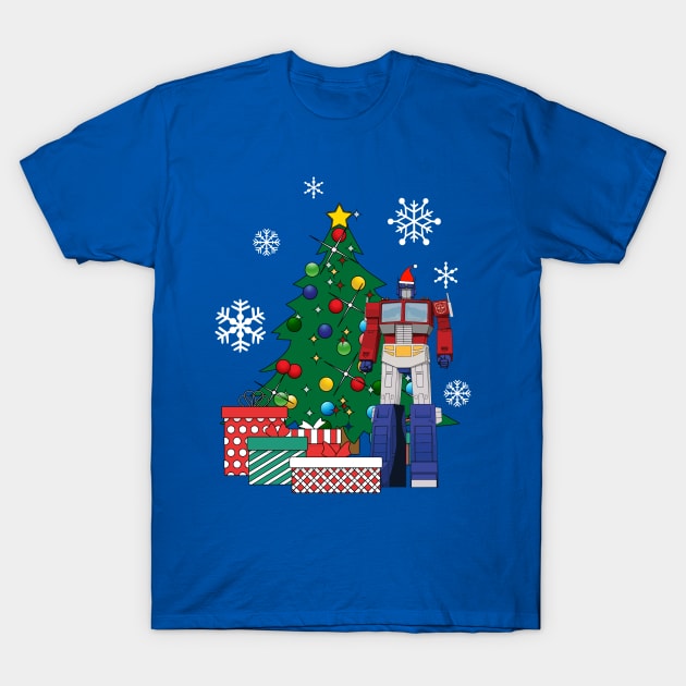 Optimus Prime Around The Christmas Tree T-Shirt by Nova5